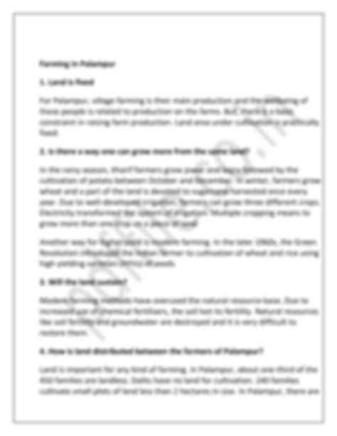Solution The Story Of Village Palampur Notes Pdf Converted Studypool