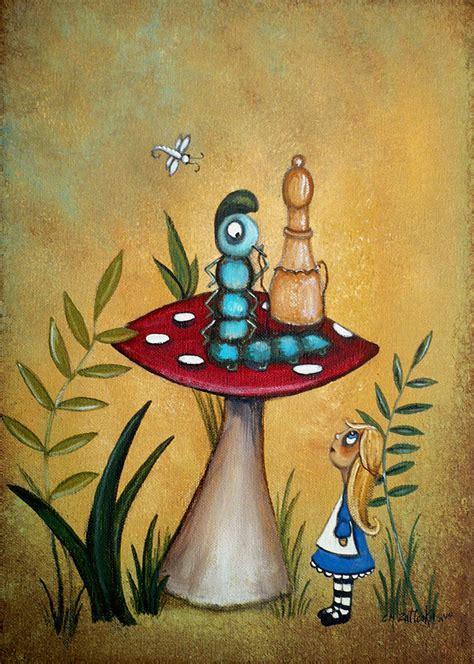 Alice In Wonderland Art Alice And The Caterpillar Painting By Charlene