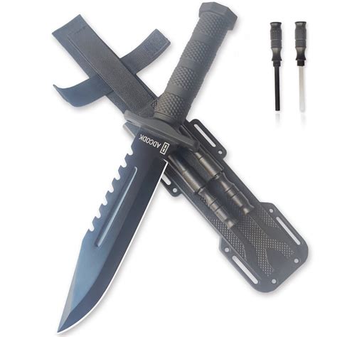 Buy Adcodk Bowie With Sheath Fixed Blade Survival Hunting Knives With