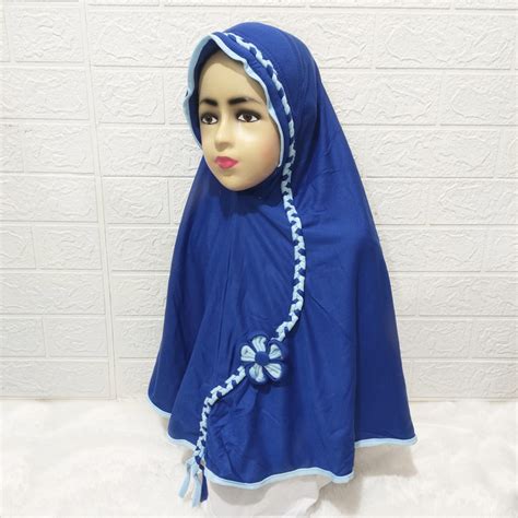 Bisa Cod Best Seller Kerudung Anak Sekolah Sd Model Kepang Size M L Jilbab Instan Anak Sekolah