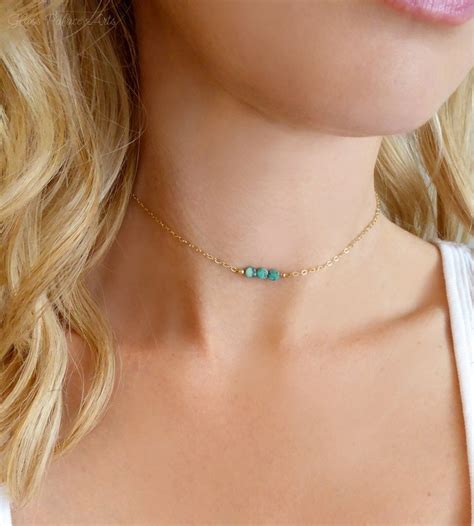 Bohemian Beaded Turquoise Choker Necklace For Women Turquoise Choker