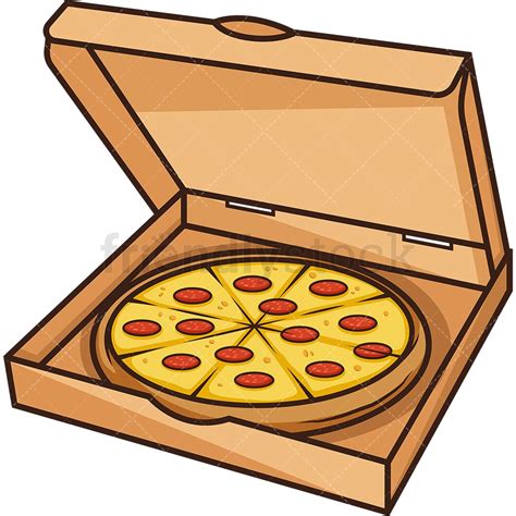 Open Pizza Box Cartoon Clipart Vector FriendlyStock