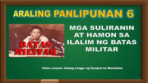 Ap 6 Video Lesson Ikaapat Na Markahan Unang Linggo Youtube