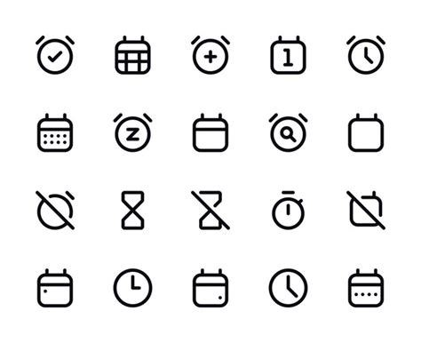 Premium Vector Time And Date Icons Set Clock Calendar And Schedule