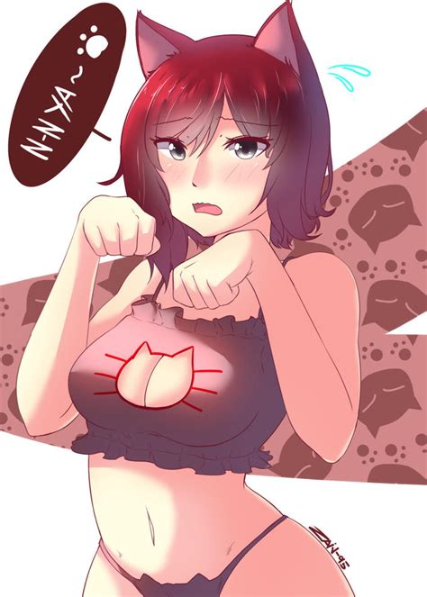 ruby in a catty bra cat keyhole lingerie know your meme