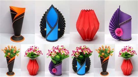 Ide Kreatif Terbaik Vas Bunga Dari Kertas Warna Paper Flower Vase DIY Ideas YouTube