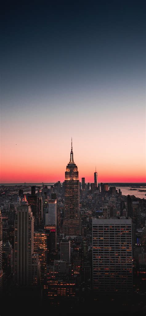Empire State Building Wallpaper 4K, Skyscraper, New York City, Sunset