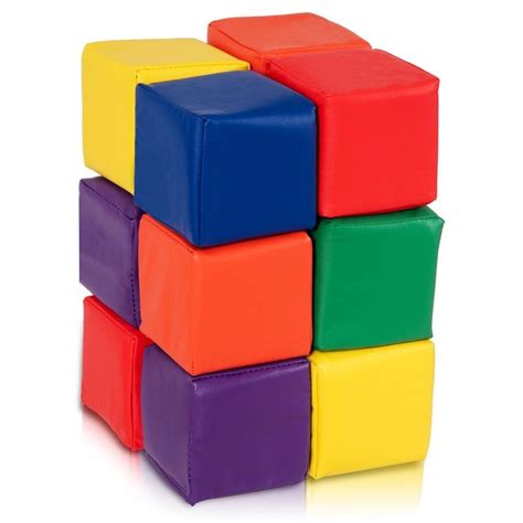12 Piece 55 Colorful Soft Foam Building Blocks Play Set For Toddler