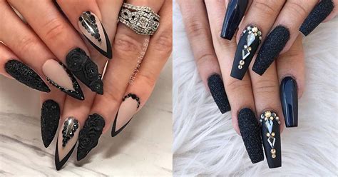 28 Beautiful Black Acrylic Nails