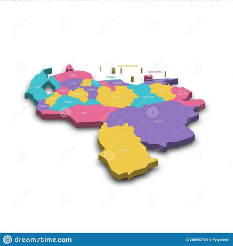 Venezuela Political Map Of Administrative Divisions Stock Vector