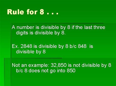 Divisibility Rules One Number Is Divisible By Another