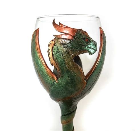 Dragon Wine Glass Handmade Polymer Clay Natures Chalice Dungeons And