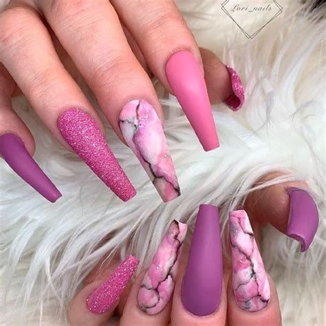 Matte Pink Marble Nails Glitternails Marblenails ★ We Have A Great Photo Gallery That Presents