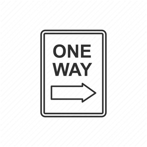 Arrow Arrow Right Direction One Way Sign Traffic Warning Icon