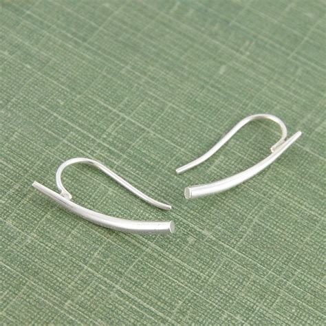 Curved Spike Sterling Silver Ear Cuff Earrings By Otis Jaxon