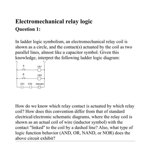 Solved Question 4 Identify Each Of These Relay Logic