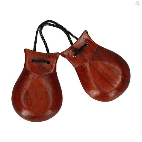 Pair Of Castanets Wooden Castanet Finger Clappers Musical Instrument