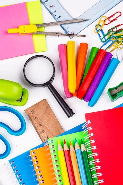 Premium Photo School And Office Equipment Colorful Stationery Materials