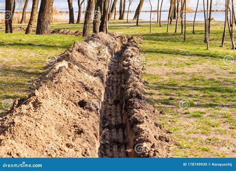 Trench In The Ground Stock Photo Image Of Field Land 178749930