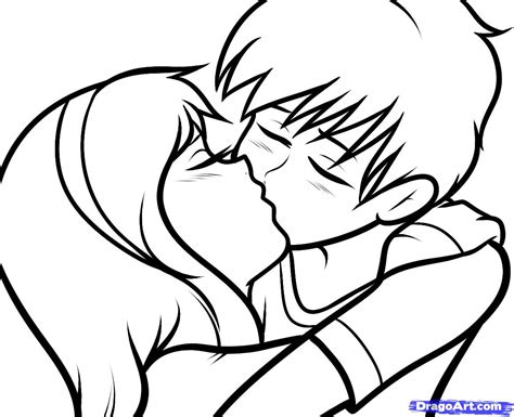 Kissing Simple Coloring Pages