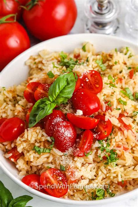 Tomato Basil Rice With Fresh Tomatoes Spend With Pennies