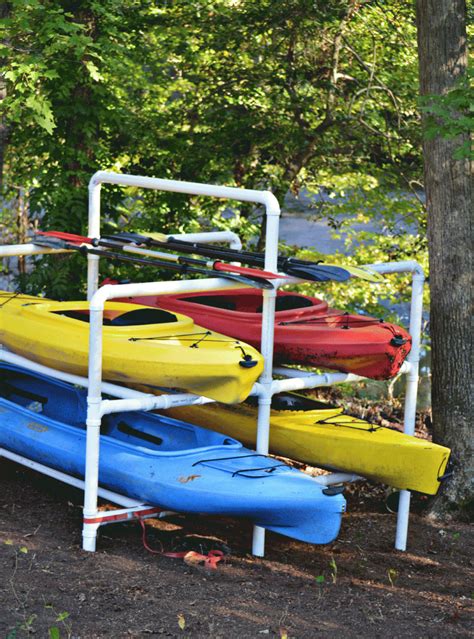 Pvc Kayak Rack To The Rescue Diy Kayak Storage Kayak Rack Kayak