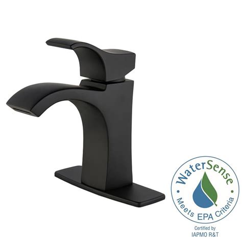 What are different handle types available in black single hole bathroom faucets? Pfister Venturi 4 in. Centerset Single-Handle Bathroom ...