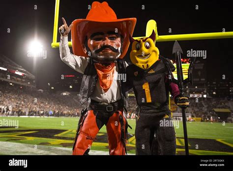 Oklahoma State Mascot “pistol Pete” And Arizona State Mascot “sparky