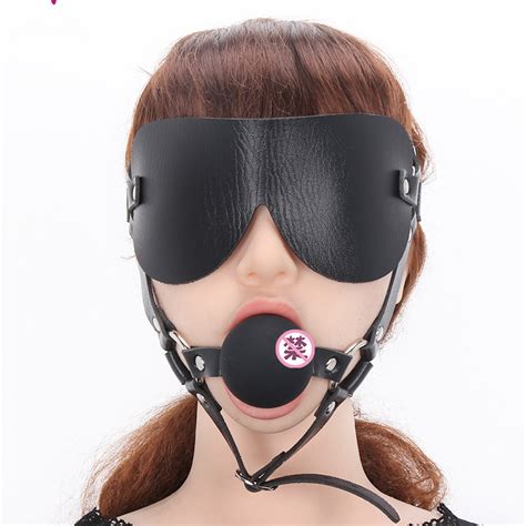 High Quality Black Bondage Harness Type Silicone Mouth Ball Mouth Gag