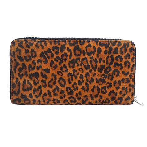 Leopard Print Leather Wallet For Women Cheetah Print Leather Etsy