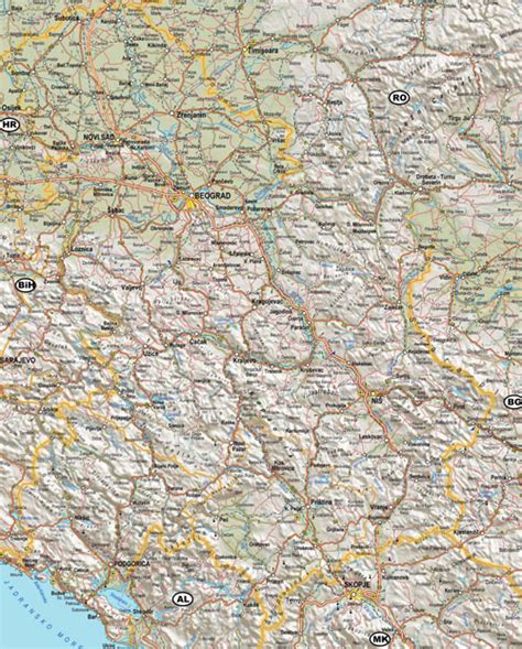 Auto Karta Mapa Srbije Crne Gore Hrvatske Bosne Makedonije