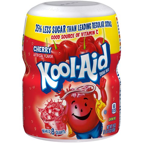 Kool Aid Sugar Sweetened Caffeine Free Cherry Powdered Drink Mix 19 Oz