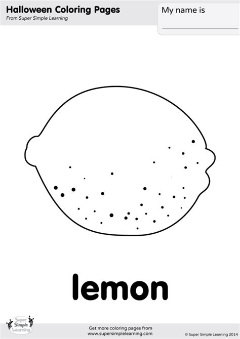 Lemon Coloring Page Super Simple