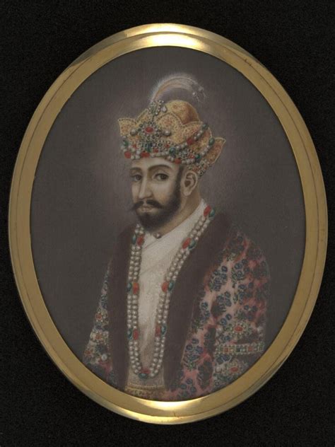 One Of Twelve Miniatures Depicting Mughal Rulers Of India Head And