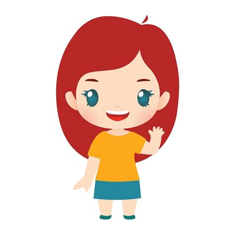 Premium Vector Vector Chibi Girl Saying Hi