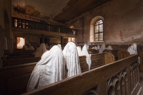 Scary Abandoned Church With Ghostly Figures Urban Photography By