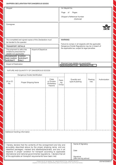 Iata Shipper S Declaration Software Iata Air Documentation Bank Home Com