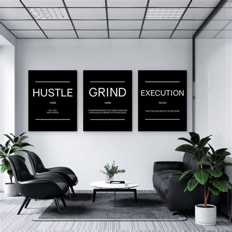 Hustle Wall Art Office Wall Art Grind Canvas Etsy