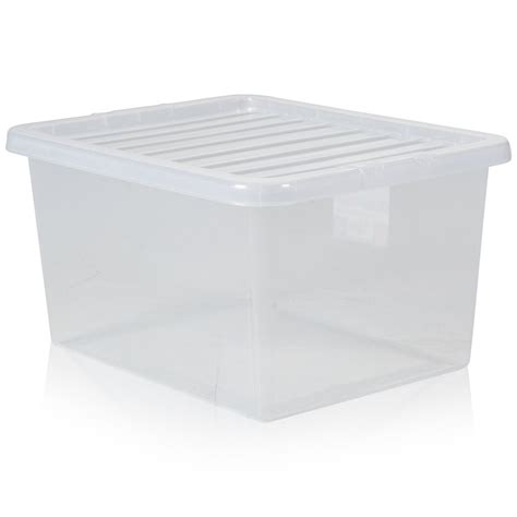 Buy 37 Litre Crystal Plastic Storage Boxes With Lids