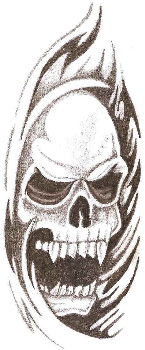 Flaming Skull Drawings In Pencil Free Drawings Of Skulls On Fire
