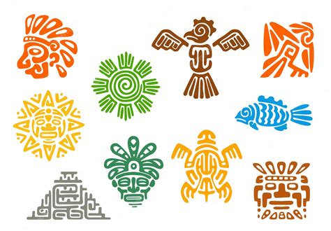 Premium Vector Mayan Aztec Totems Mexican Inca Tribal Symbols
