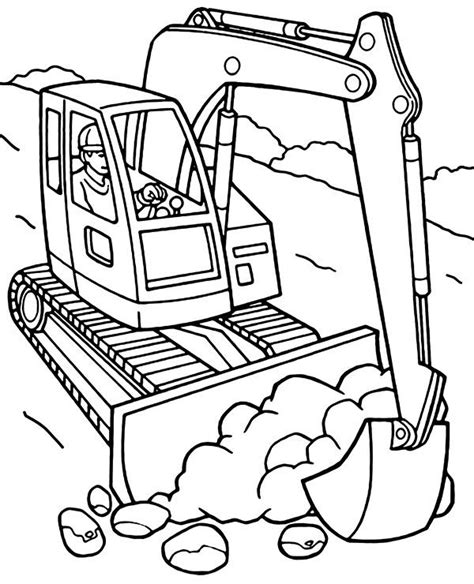Printable Excavator Coloring Page Coloring Home