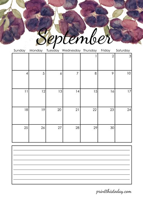 September Calendar Printables Printable Word Searches