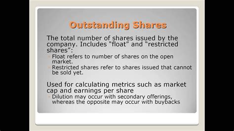 The Different Types of Stock Shares: Authorized vs Outstanding, Float vs Restricted - YouTube