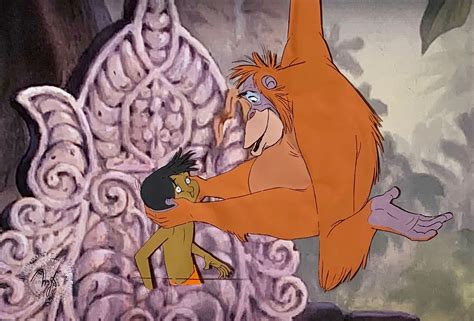 Original Production Animation Cel Of King Louie And Mowgli From The Jungle Book 1967