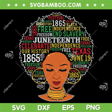 Juneteenth Afro Women Svg Png