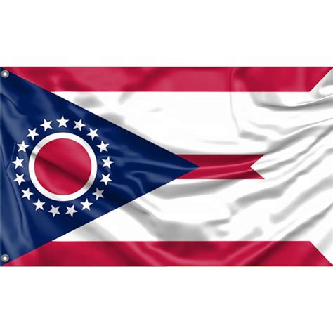 Redesigned Ohio State Flag Unique Design Print High Quality Materials Size 3x5 Ft 90x150 Cm