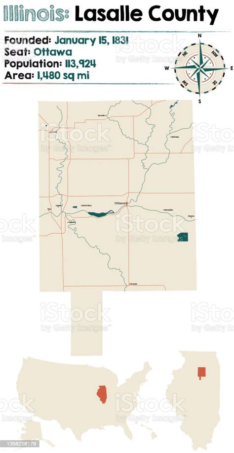 Map Of Lasalle County In Illinois Stock Illustration Download Image