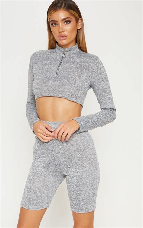 Grey Knitted Co Ord Set Knitwear Prettylittlething Ca