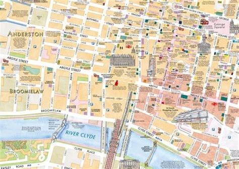 Glasgow Plano Ilustrado Mapas De Ciudades Mapiberia F B